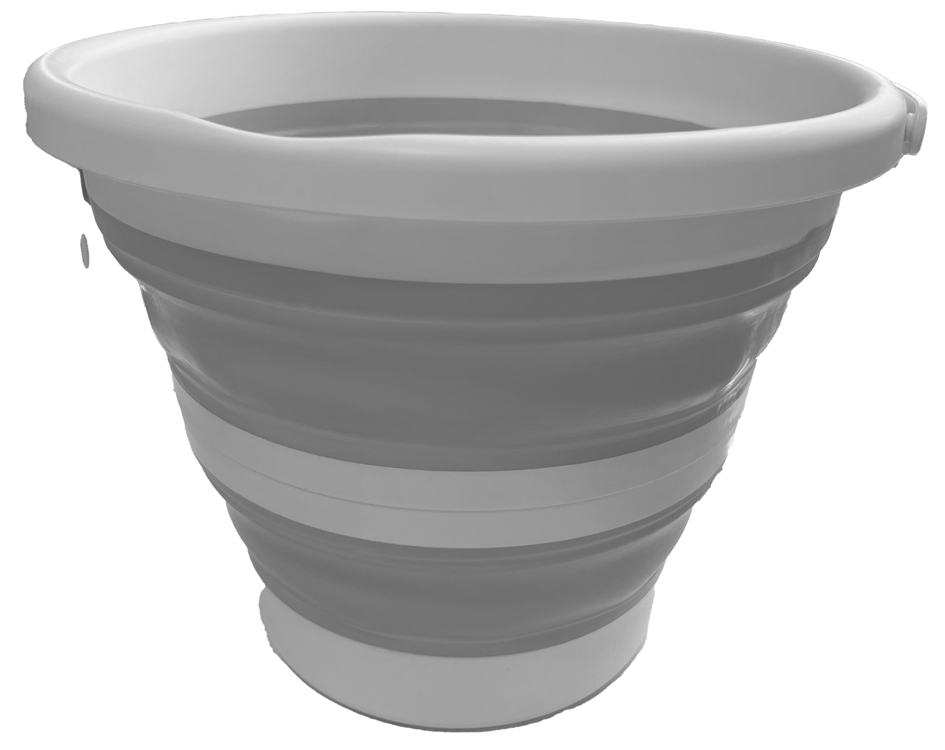 Linden Berg Seau, pliable, rond, 10 litres, gris/blanc
