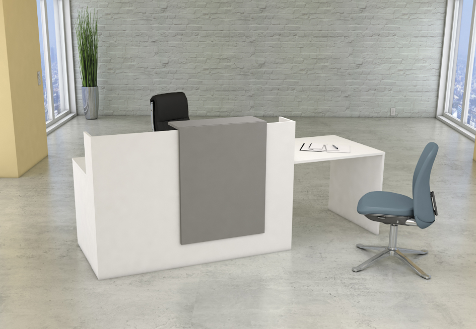 kerkmann Comptoir Sydney avec espace conseil, blanc/graphite