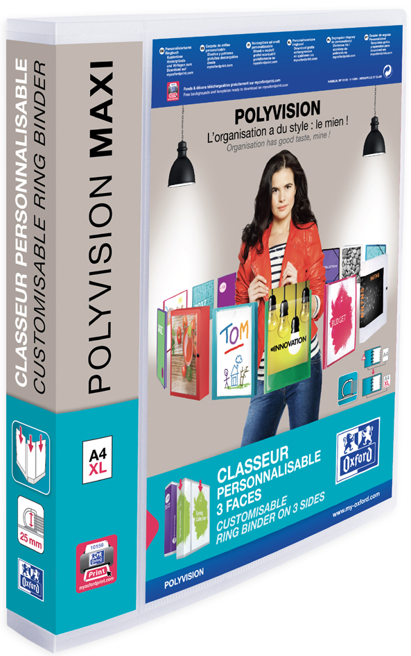 Classeurs personnalisables 4 anneaux, A4
