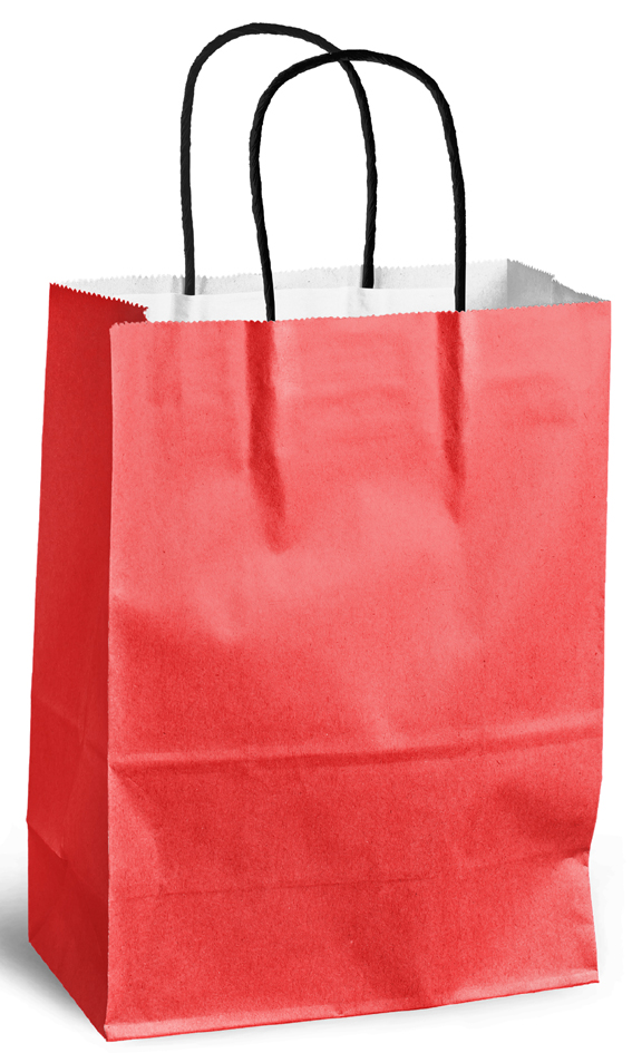 MAILmedia Sac en papier avec cordelette, 15,7 litres, rouge