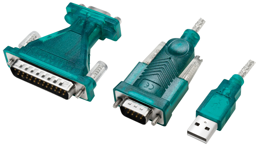 Adaptateur USB 2.0 - RS232 9/25 broches avec rallonge