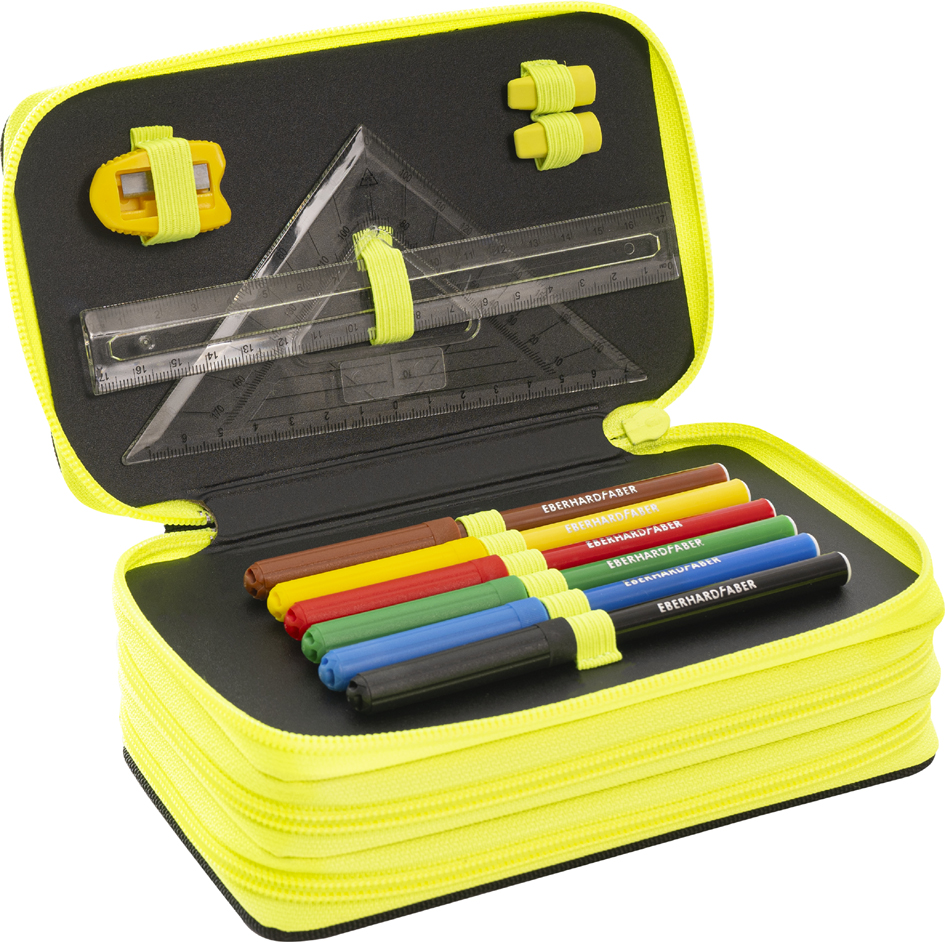 Etuis scolaires, 3 rabats, équipé