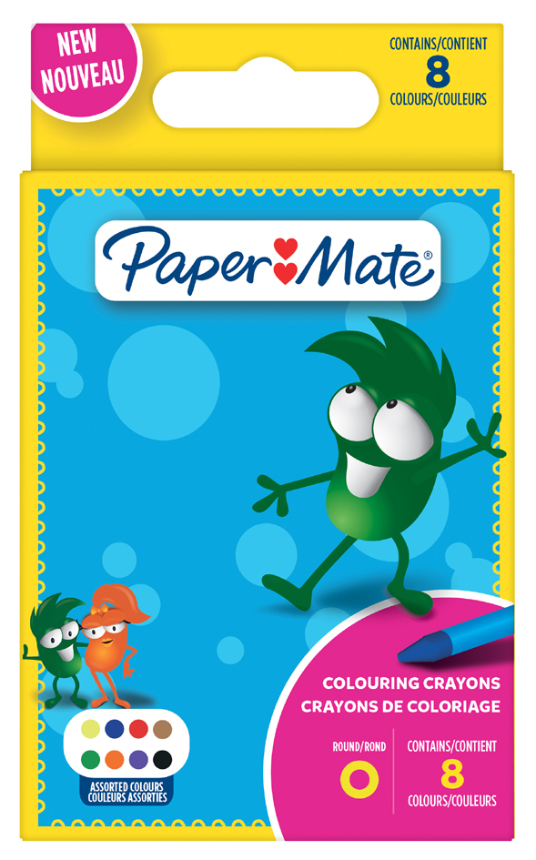 Paper:Mate Crayons de cire Kids Colouring, blister de 8