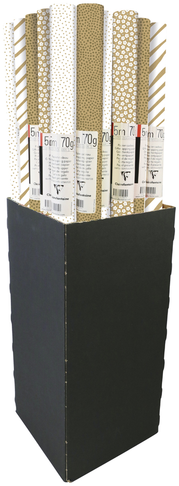 Clairefontaine Papier cadeau 'Kraft blanc/brun', présentoir