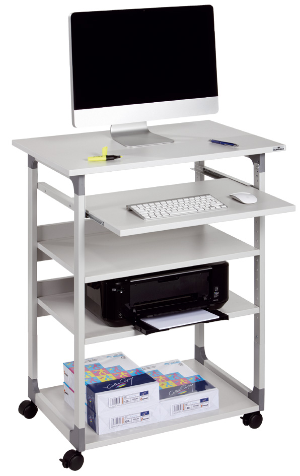 Poste de travail PC SYSTEM, gris, utilisation