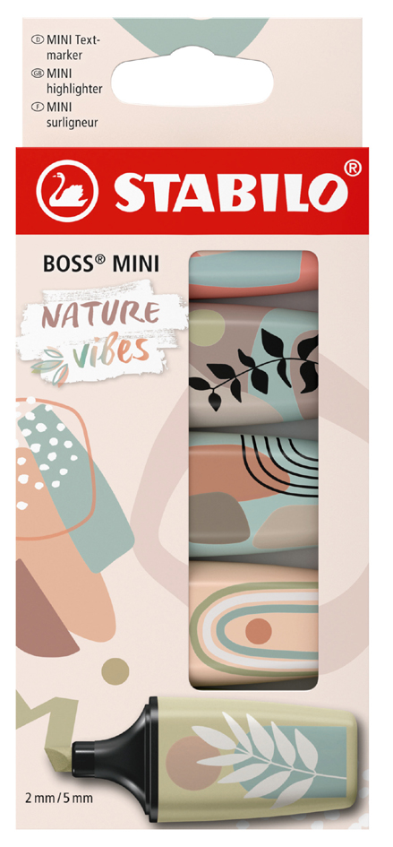 STABILO Surligneur BOSS MINI Naturevibes, étui carton de 5