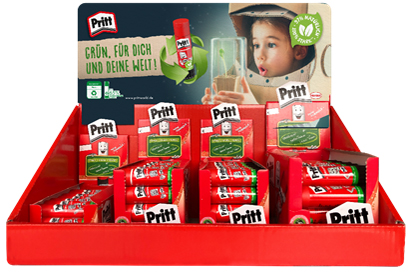 Bâtons de colle, présentoir de 97