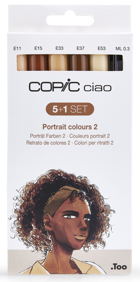 COPIC Marqueur ciao, kit de 5+1 'Portrait 2'