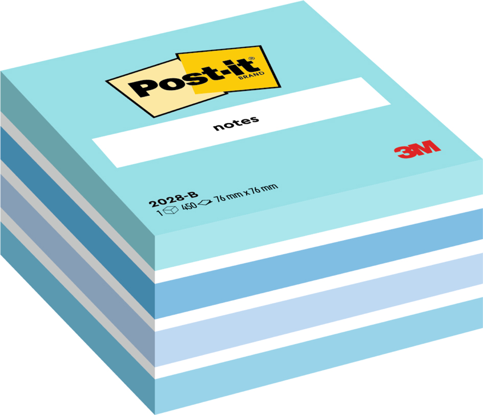 Post-it Bloc-note cube notes, 76 x 76 mm, bleu