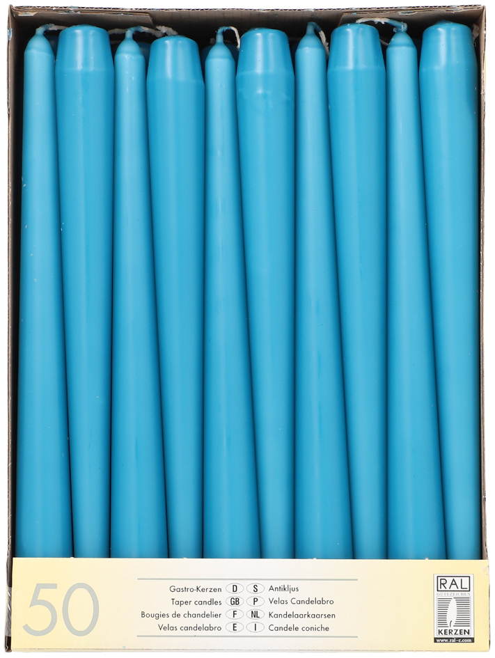 STARPAK Bougie de chandelier, 22 mm, pack de 50, turquoise