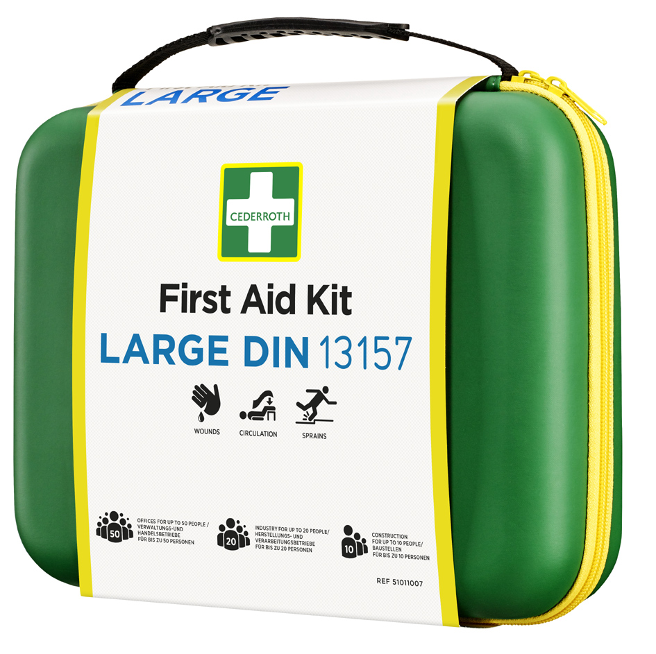 CEDERROTH Kit de premiers secours DIN 13157, mallette