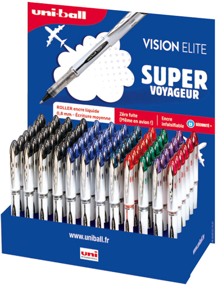 uni-ball Stylo roller à encre VISION ELITE UB200, présentoir