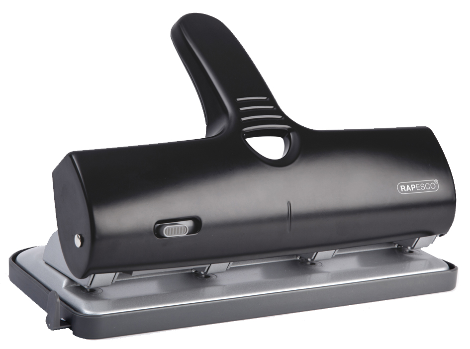 RAPESCO Perforateur quatre trous ALU 40, 40 feuilles, noir