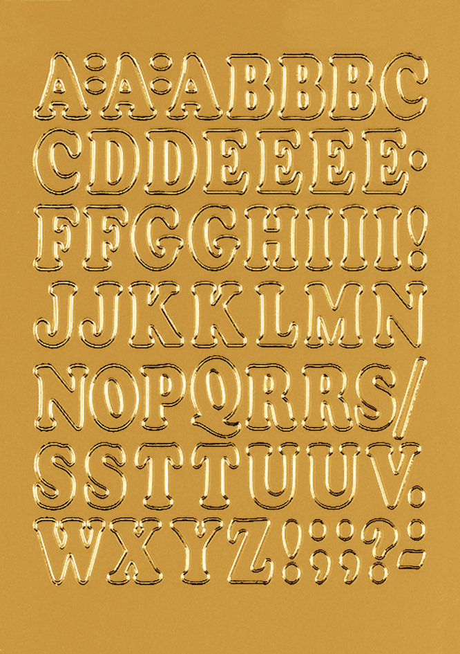 HERMA stickers alphabétique A-Z, film or, 12 mm de hauteur