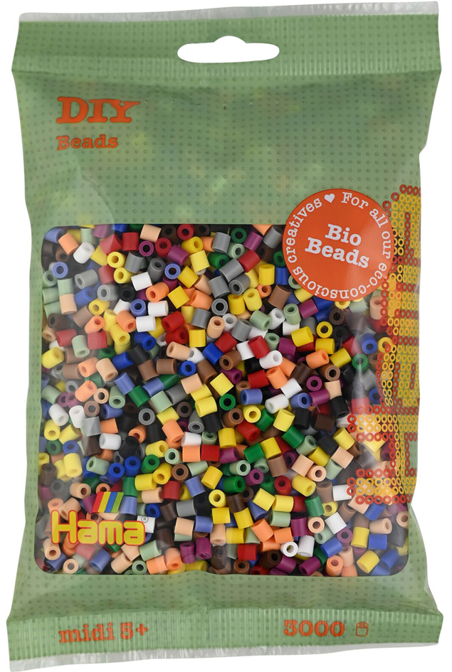 Hama Perles à repasser Bio midi, sachet, 'mix 15 couleurs'