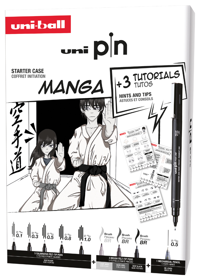 uni-ball Coffret d'initiation uni pin 'MANGA', 9 pièces