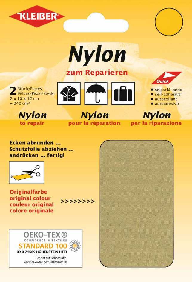 KLEIBER Pièce de réparation nylon, autocollant, beige