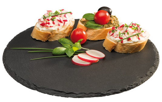Plateaux de service en ardoise, rond