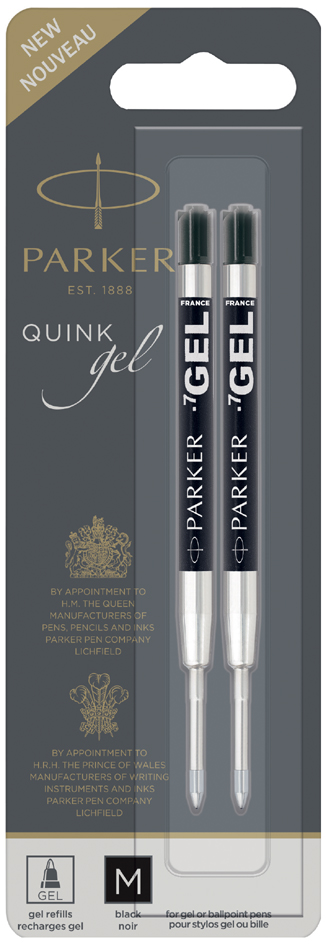 PARKER Recharge QUINK gel, tracé: F, blister de 1, noir