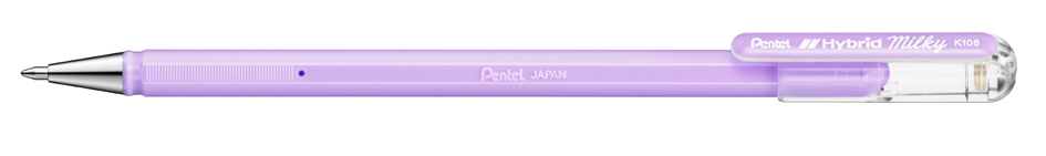 Pentel Stylo roller à encre gel Hybrid Milky, violet pastel