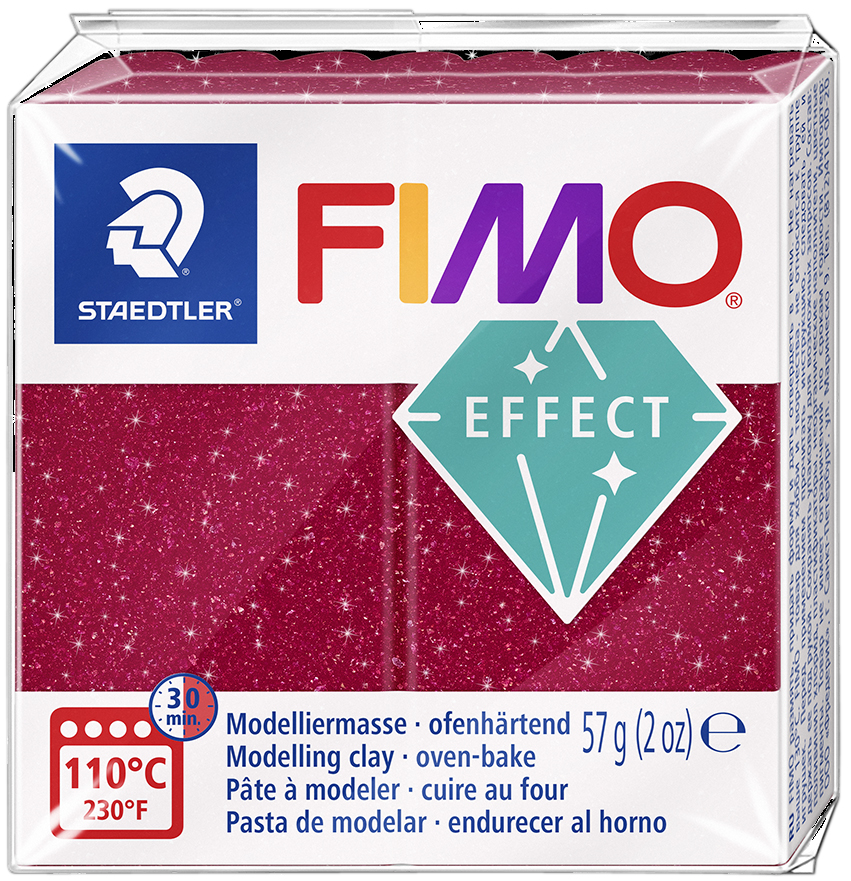 FIMO Pâte à modeler EFFECT, galaxy rouge, 57 g