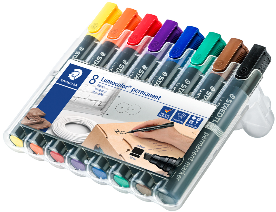 STAEDTLER Marqueur permanent 350 Lumocolor, étui de 8