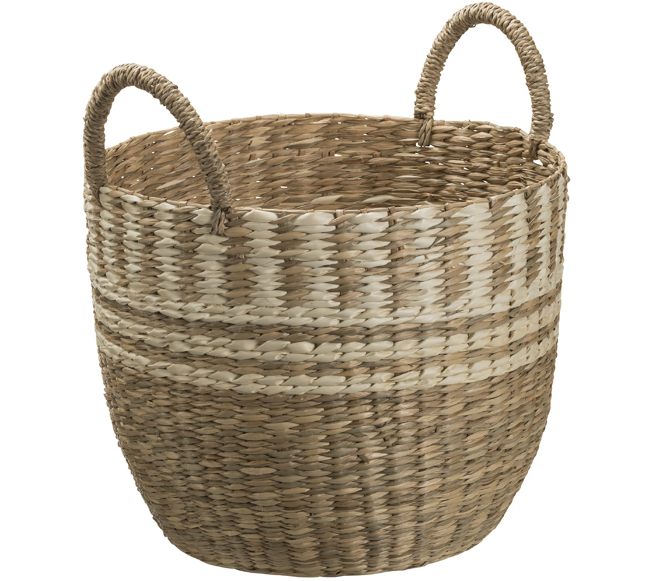 Corbeilles de rangement, naturel, ronde