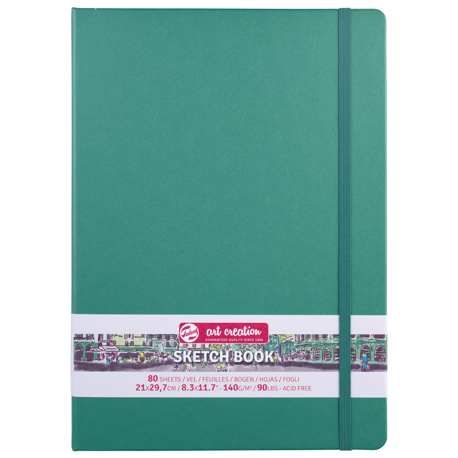 Visuel de référence : carnet de croquis, vert forêt