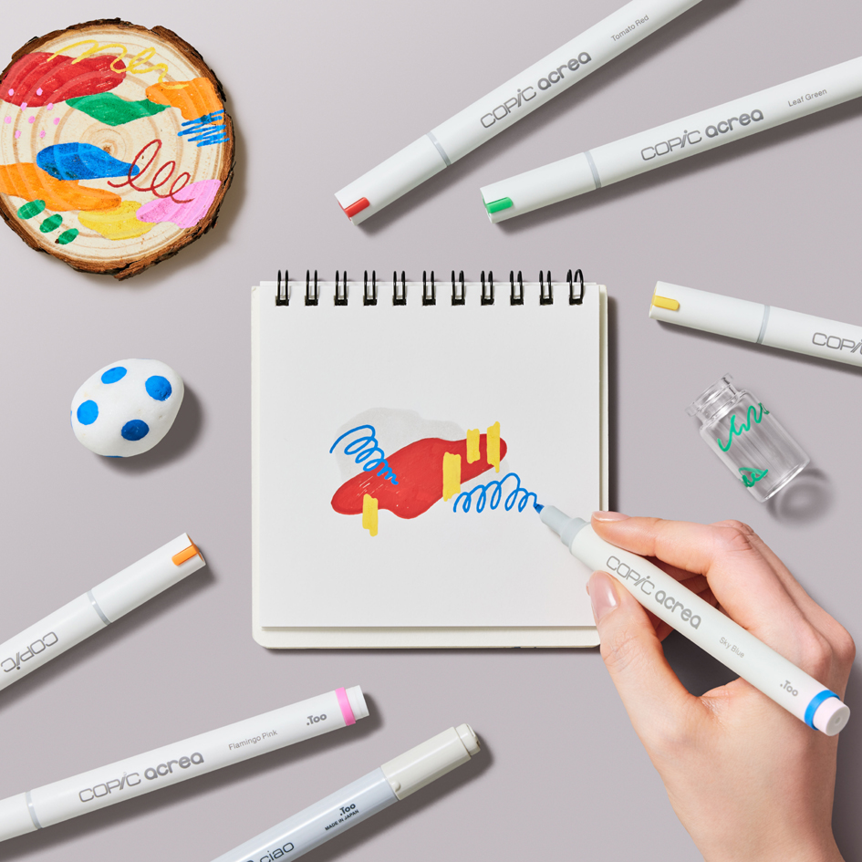 COPIC Marqueur acrea 'Vivid', set de 6 set de 6 'Vivid' 0,8 mm assorti blanc
