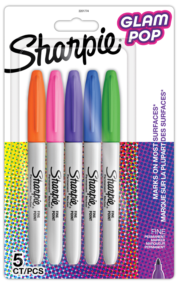 Sharpie Marqueur permanent FINE 'Glam Pop', blister de 5