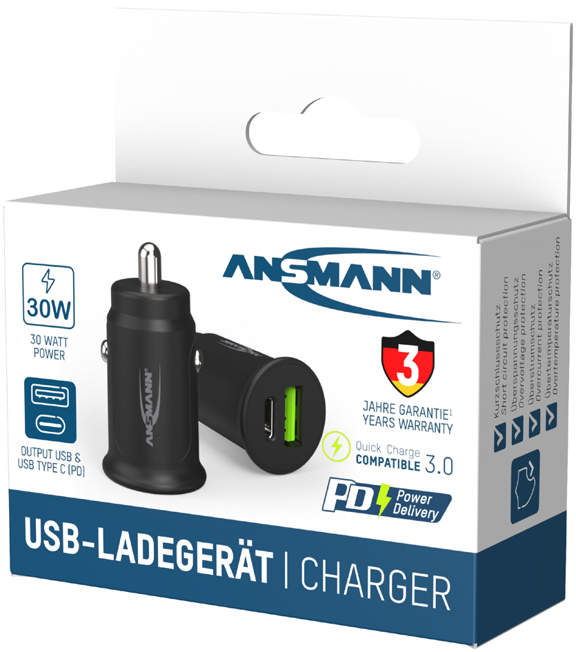 Chargeur USB allume-cigare In-Car-Charger CC230PD, emballage