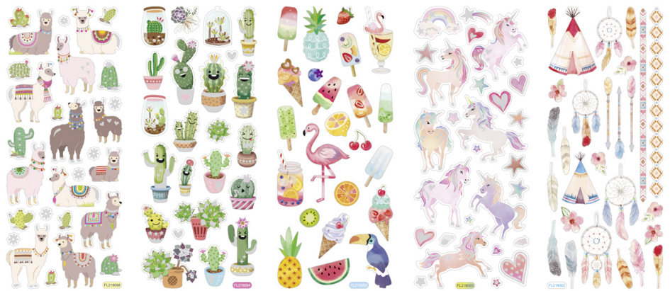 Sticker scintillant "Exotic", motifs