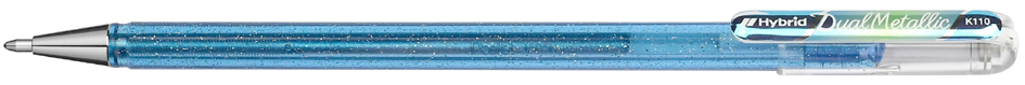 Pentel Hybrid Stylo roller 'Dual Pen', gris bleuté/bleu