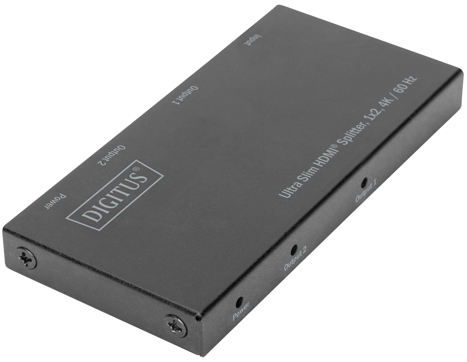 DIGITUS Répartiteur HDMI extra-plat, 1x2, 4K/60 Hz, noir