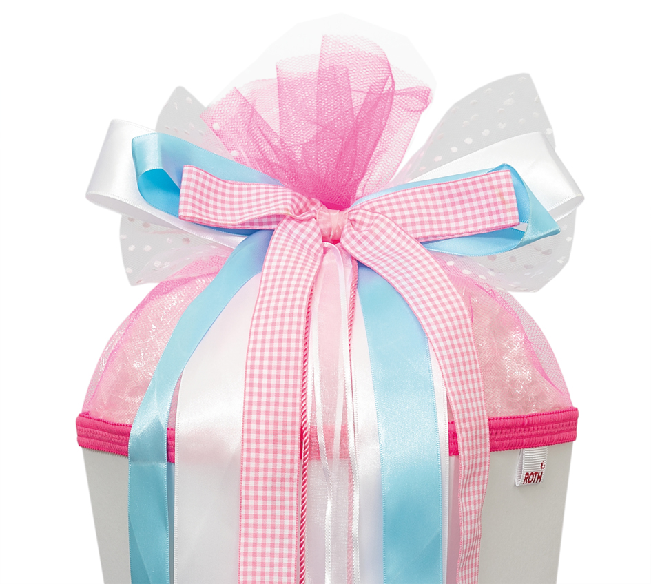 ROTH Ruban pour cornet scolaire 'Pink Dots', bleu clair/rose Pink Dots hellblau / pink / weiß