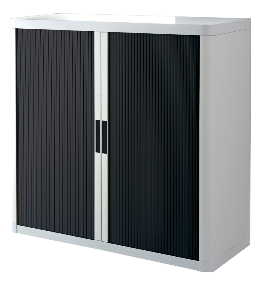 Armoire à rideau, blanc / noir