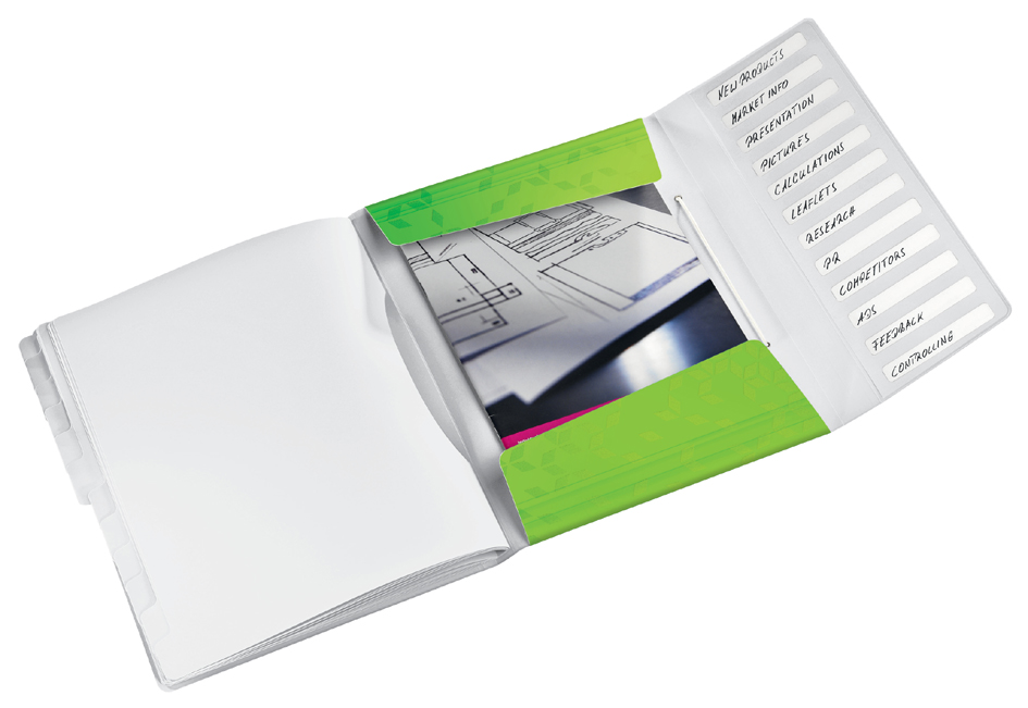 LEITZ Chemise de rangement WOW, A4, PP, violet 12 compartiments A4 violet