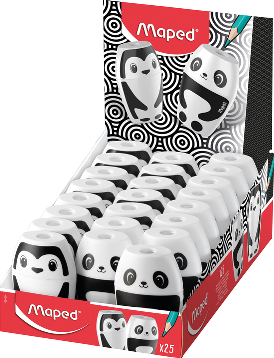 Maped Taille-crayons FANCY, noir/blanc, présentoir de 25