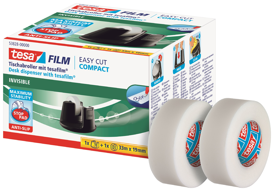 tesa Dévidoir de bureau Easy Cut Compact, pack économique