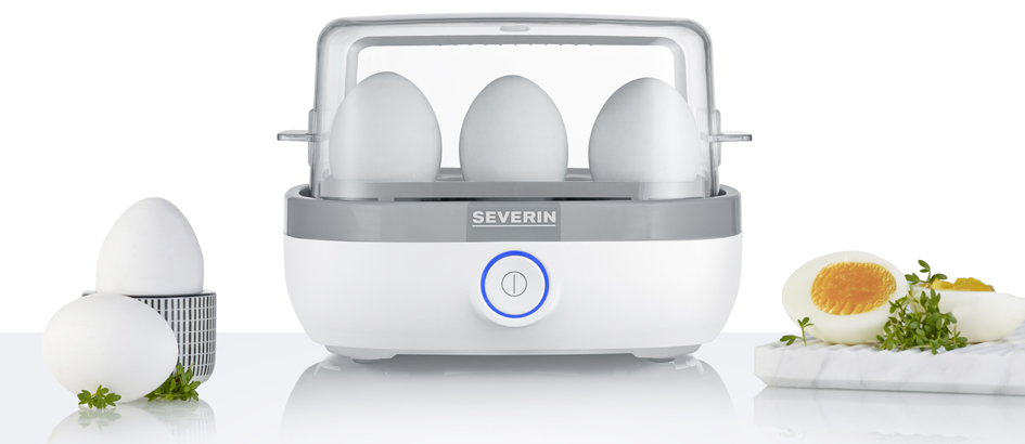 SEVERIN Cuiseur à oeufs EK 3164, pour 6 oeufs, blanc/gris