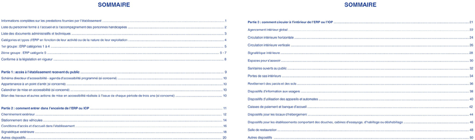 Registre "Accessibilité aux ERP et IOP", ouvert