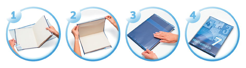 Couvre-livres, bord bleu