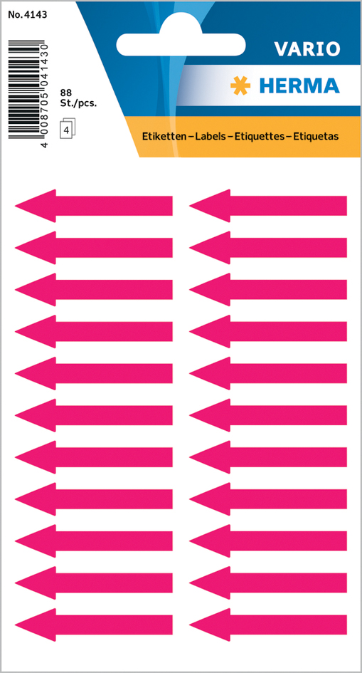 HERMA Etiquette d'indication 'flèches', 38 x 7 mm,rouge fluo