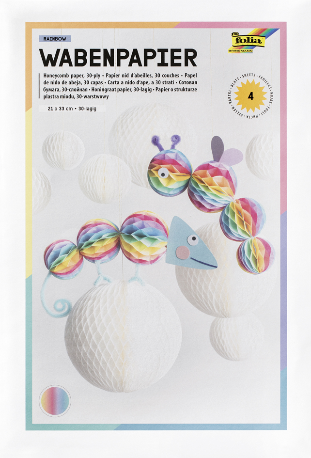folia Papier alvéolé RAINBOW, 30 couches, 210 x 330 mm