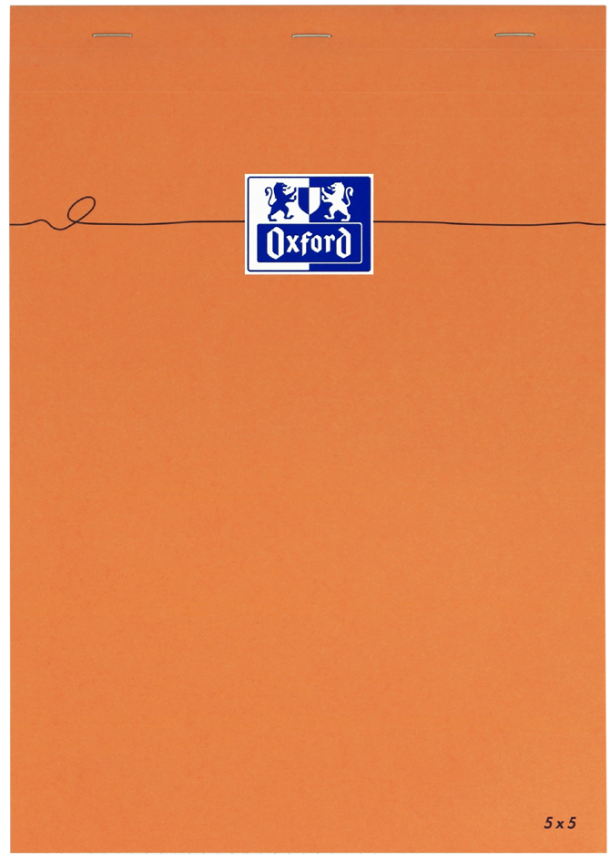 Oxford Bloc-notes, A4, quadrillé, 80 feuilles, orange