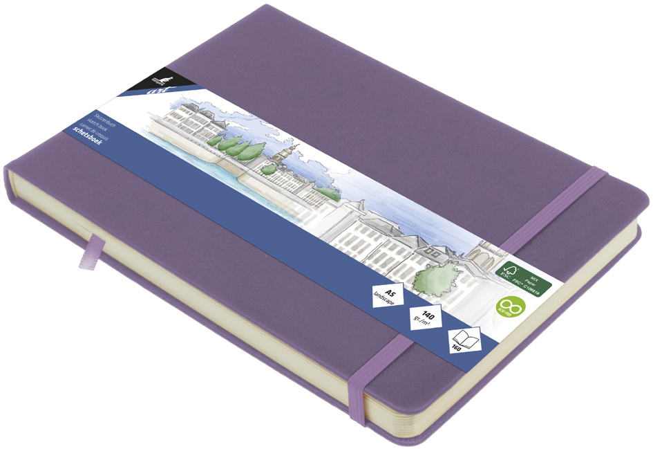 kangaro Cahier de croquis, 160p., A5 paysage, heather purple