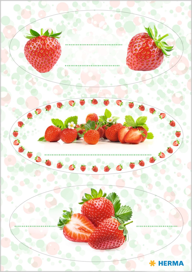 HERMA Étiquette de cuisine HOME 'Fraises', 76 x 35 mm