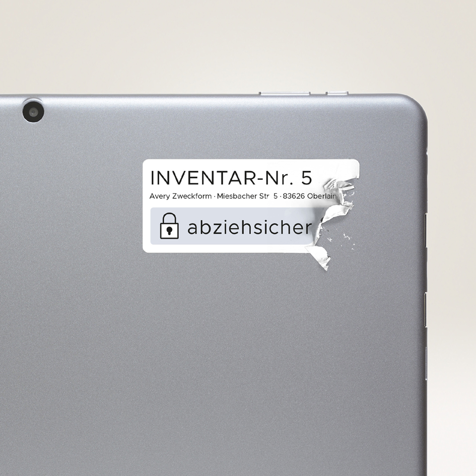 Abziehsichere Etiketten
