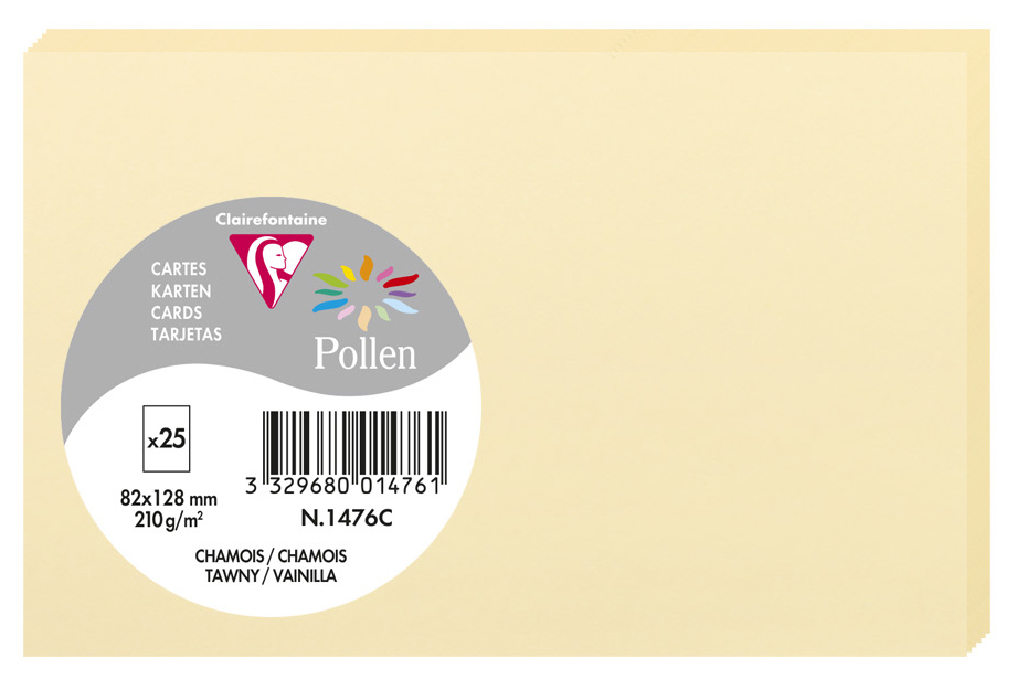 Pollen by Clairefontaine Carte 82 x 128 mm, chamois
