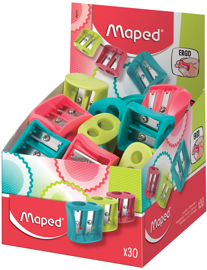 Maped Taille-crayon double Vivo, plastique, présentoir de 30